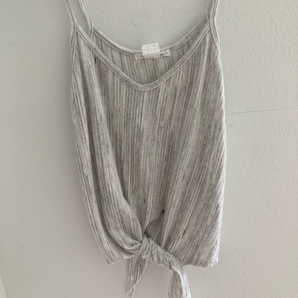 White and gray striped tank top. From Caution To The Wind, size Small